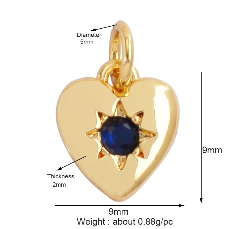 Classics Love Heart Star Zircon Focal Charm Pendant,Creative Shell Pearl 18K Gold Plated Jewelry  Accessories Supplies M41