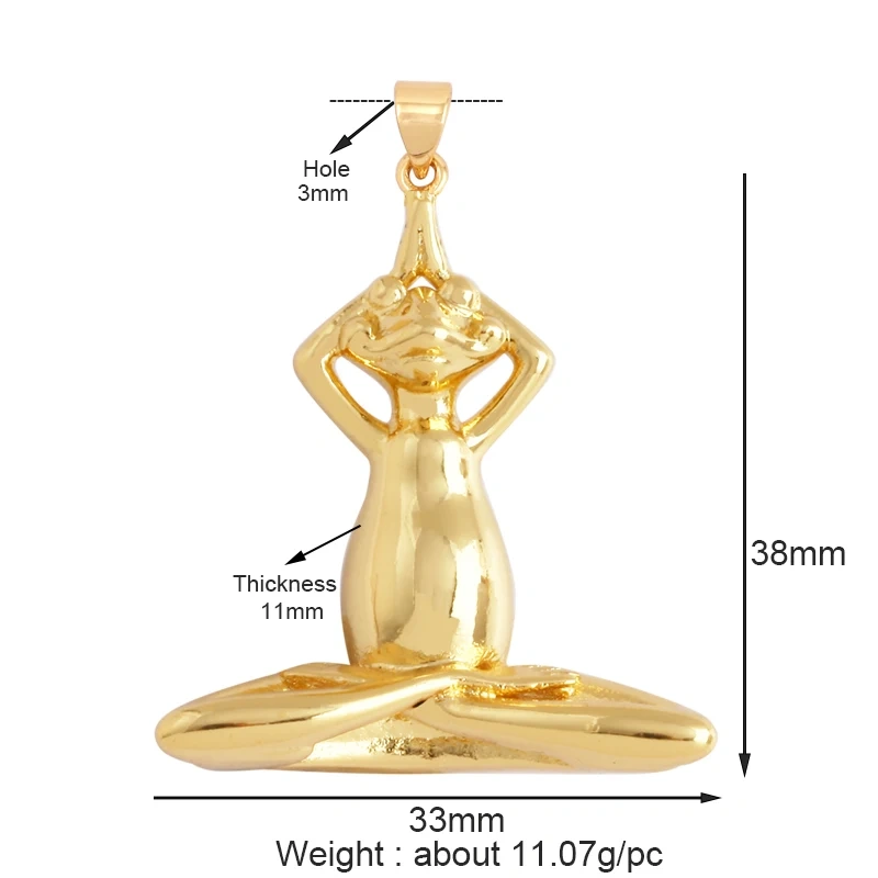 New Unique Clown Frog Yoga Movement Asana Animal Charm Pendant,Cute 18K Gold Zircon Necklace Bracelet for Jewelry Supplies L49