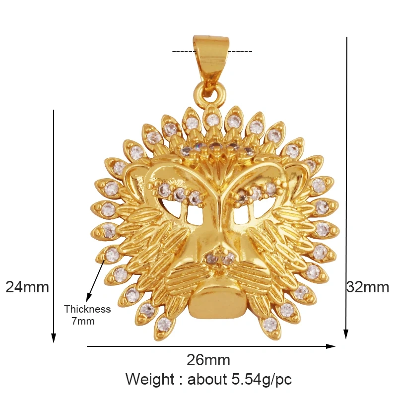 Unique Fine Tortoise Snake Owl Lion Disc Animal Charm Pendant,Cute 18K Gold Necklace Bracelet for Handmade Jewelry Supplies L21