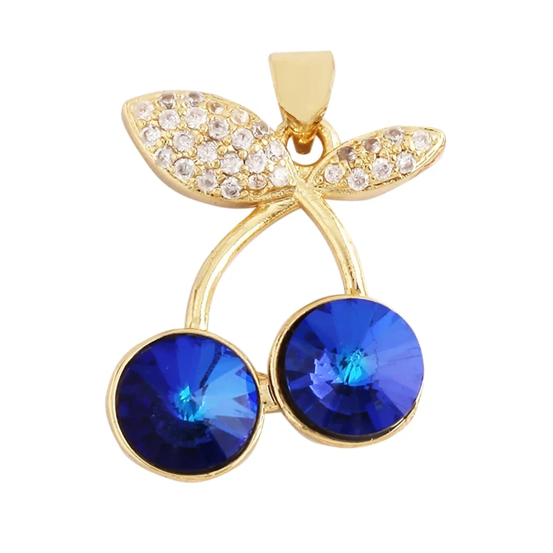 Bear Mouse Elephant Owl Clover Cherry Transparent Crystal Glass Charm Pendant, Animal Jewelry Craft Necklace Making Supplies M45