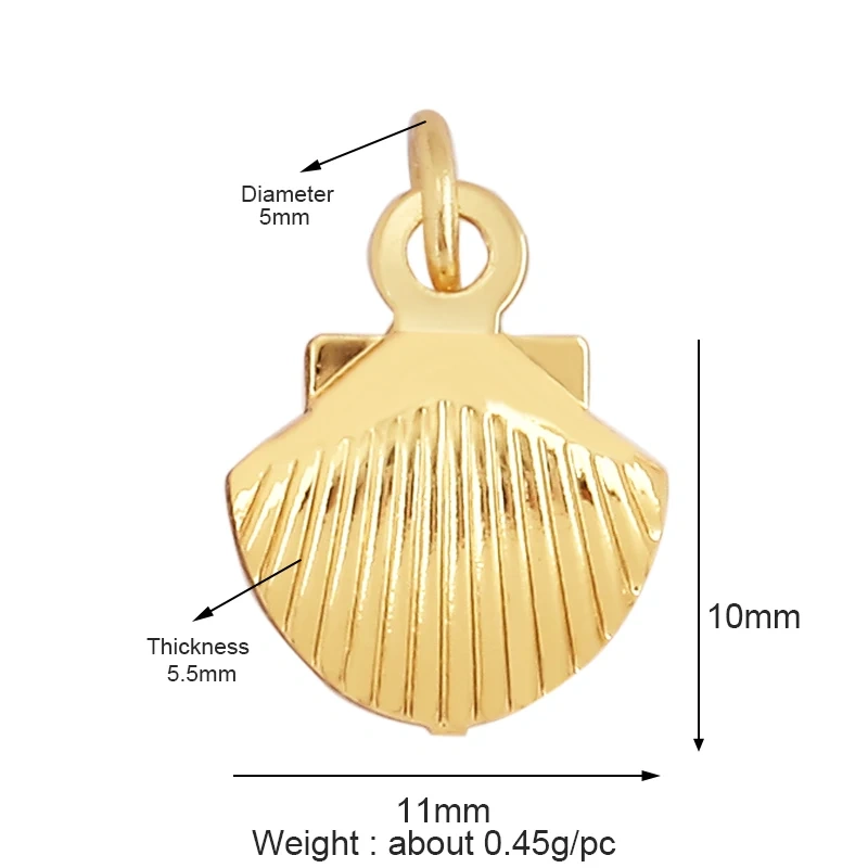 Blue Ocean Shell Jellyfish Conch Dolphin Sea Horse Fish Bone Shrimp Charm Pendant,Gold Plated Zircon Jewelry Findings Supply M67