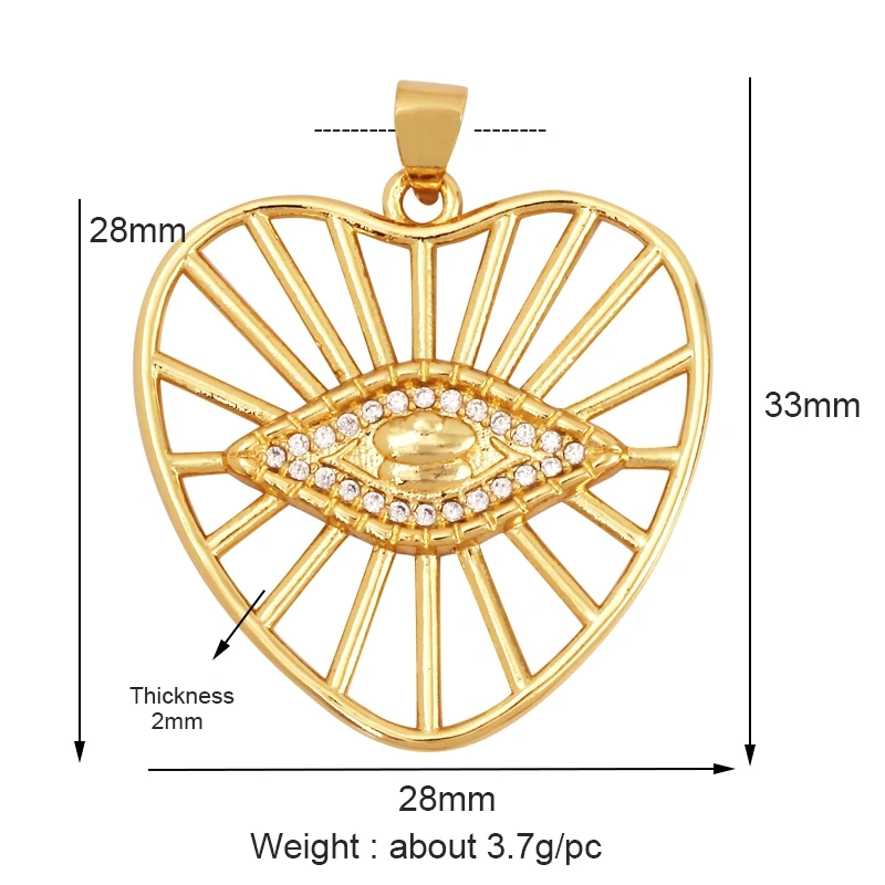 Colour Rainbow CZ Heart Wing Charm Pendant,Cubic Zirconia Paved Pink Blue,18K Real Gold Plated Colour,Craft jewelry Supplies L38