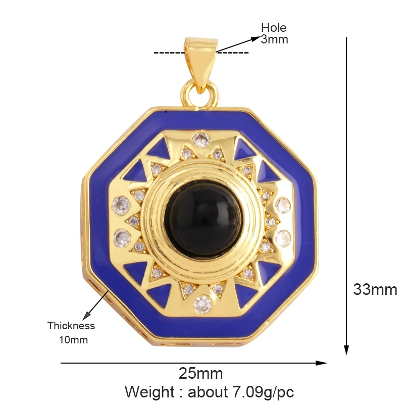 Creative Love Heart Crown Eiffel Tower Zircon Charm Pendant,Geometry 18K Real Gold Plated Jewelry Findings Supplies M64