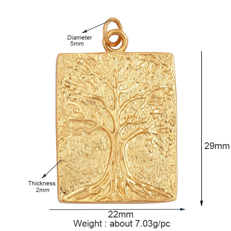Unique Rose Flower Maple Leaf Big Tree Plant Charm Pendant,18k Gold Zircon Jewelry Findings Necklace Accessories Supplies S31