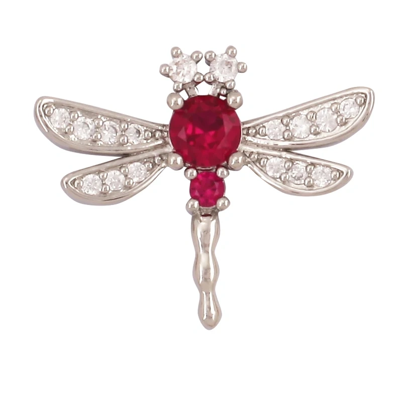 Dainty Butterfly Dragonfly Bird Bee Charm Pendant,Trendy Oil Dropped 18K Gold Inlaid Zircon Animal Jewelry Necklace Supplies L35