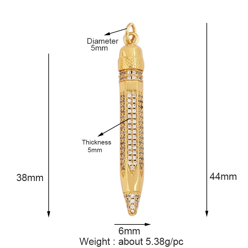 Trendy Umbrella Lipstick Handbag Charm Pendant,18K Gold Plated Cubic Zirconia Necklace Jewelry Findings Accessories Supplies M67