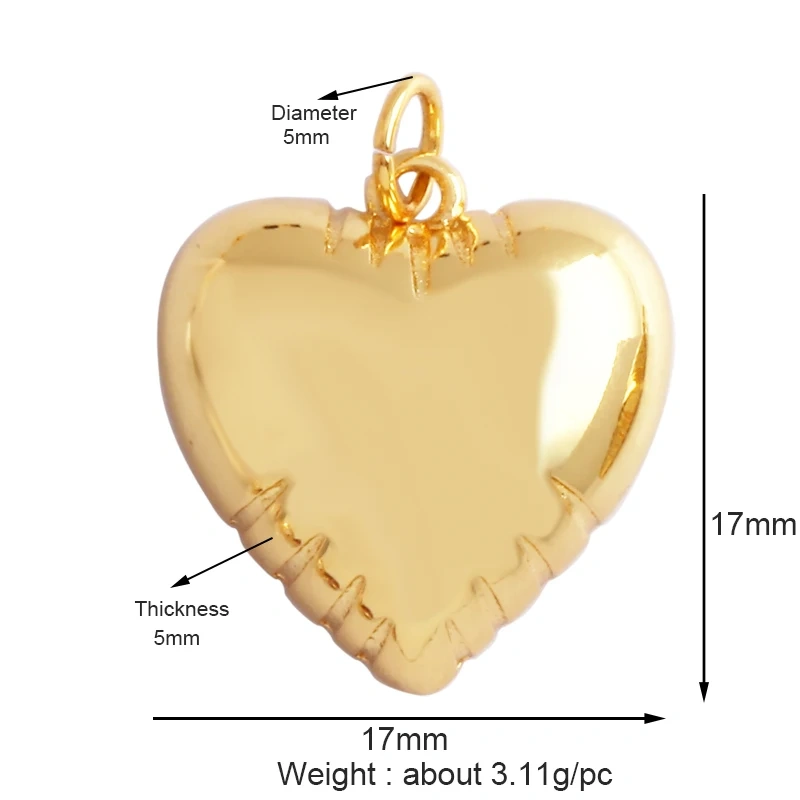 Classics Love Heart Star Zircon Focal Charm Pendant,Creative Shell Pearl 18K Gold Plated Jewelry  Accessories Supplies M41
