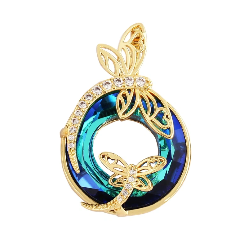 Butterfly Dragonfly Spider Bird Transparent Crystal Glass Charm Pendant,Insect Animal Jewelry Craft Necklace Making Supplies M46