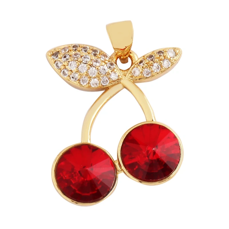 Bear Mouse Elephant Owl Clover Cherry Transparent Crystal Glass Charm Pendant, Animal Jewelry Craft Necklace Making Supplies M45