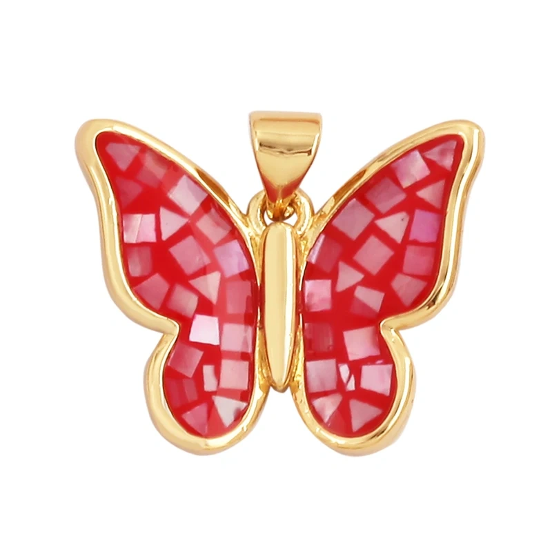 Mother of Pearl Dainty Butterfly Charm Pendant,Fashion Romantic Sweet Colorful Transparent Pendant , Girl Gift Party Jewelry L49