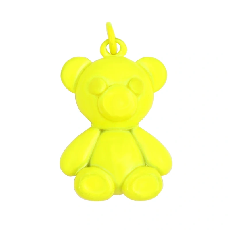 Enamel Bear Animal Charm Pendant  for Necklace Bracelet,Colourful Handy Craft Summer Beach Jewelry Components Supplies M85