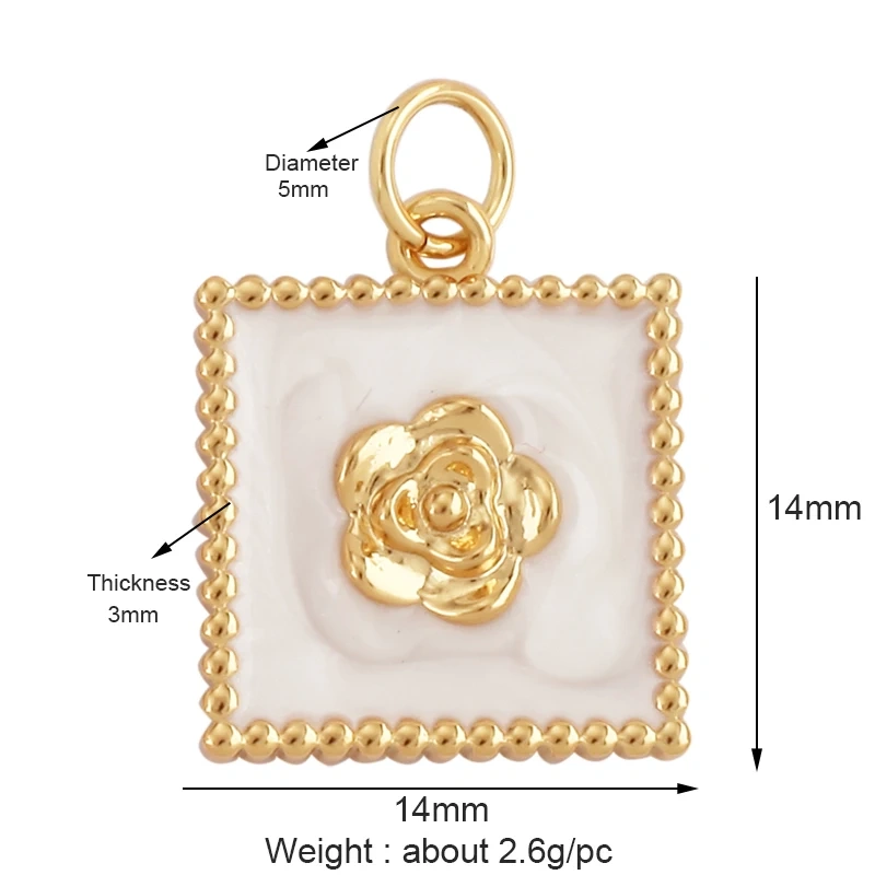 Sweet Rainbow Sun Rose Flower Maple Leaf Coconut Life Tree Charm Pendant,18k Gold Zircon Jewelry Findings Necklace Supplies M68