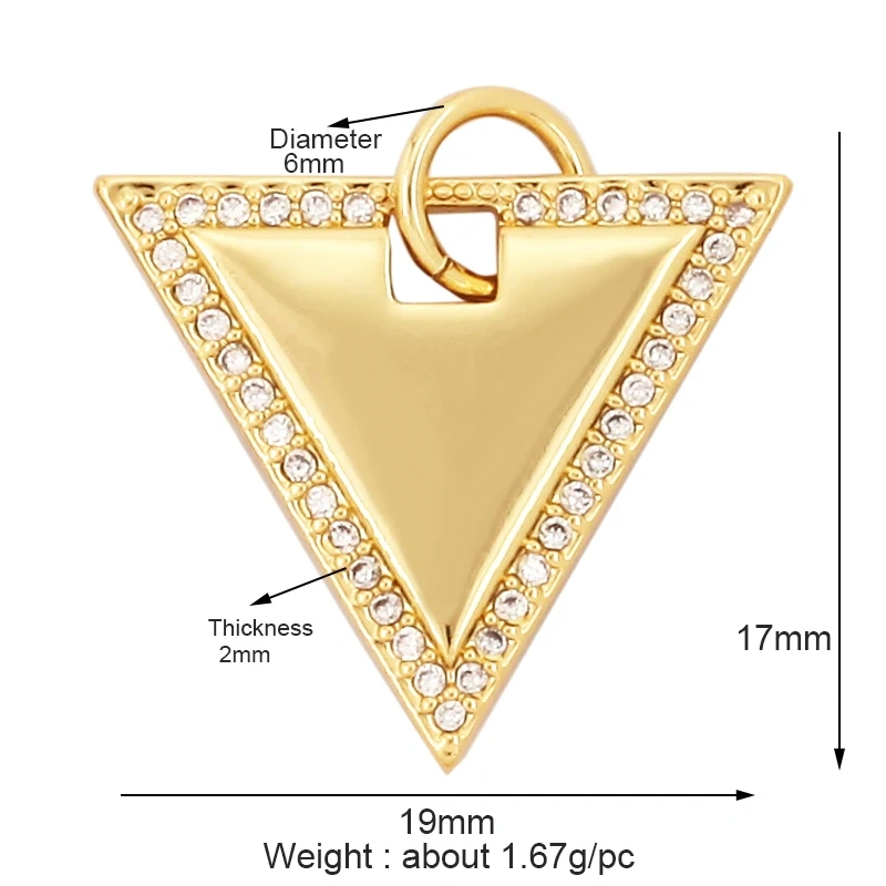 Fashion Love Heart Star Moon Girl Boy Triangular Hand Cross Butterfly Charm Pendant,18K Gold Brass Necklace Jewelry Findings L27