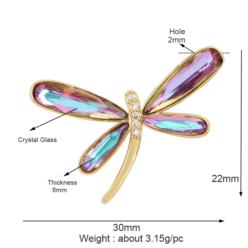 Butterfly Dragonfly Spider Bird Transparent Crystal Glass Charm Pendant,Insect Animal Jewelry Craft Necklace Making Supplies M46