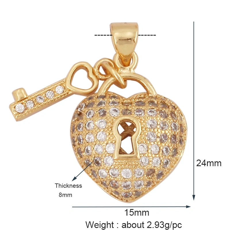 New Sun Flowers Creative Spades Cubic Zirconia Charm Pendant,Fashion 18K Gold Plated Love Heart Necklace Jewelry Supplies L16