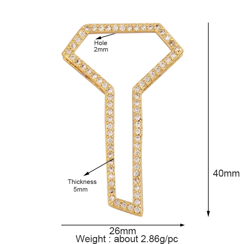 Love Heart Pearl Zircon 18K Gold Plated Colorful Lock Charm Pendant,Necklace Bracelet Handmaking DIY Jewelry Findings Supply M65