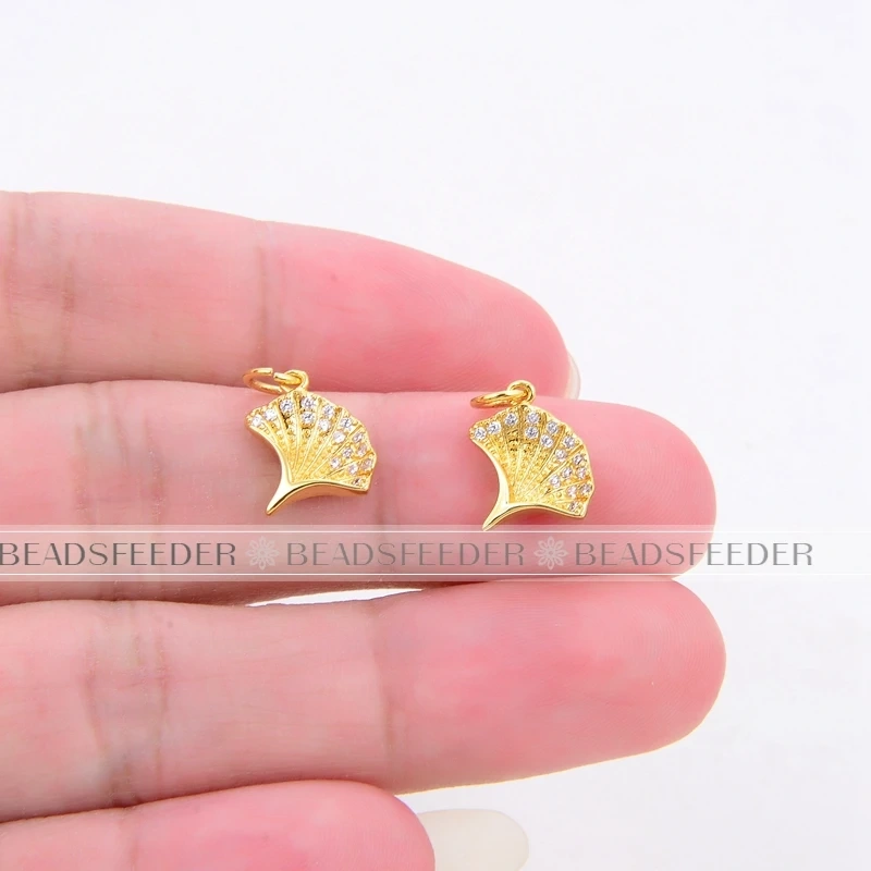 Beadsfeeder mini leaf leaves garland flower charm pendant, real gold colour plated , craft jewelry supplies