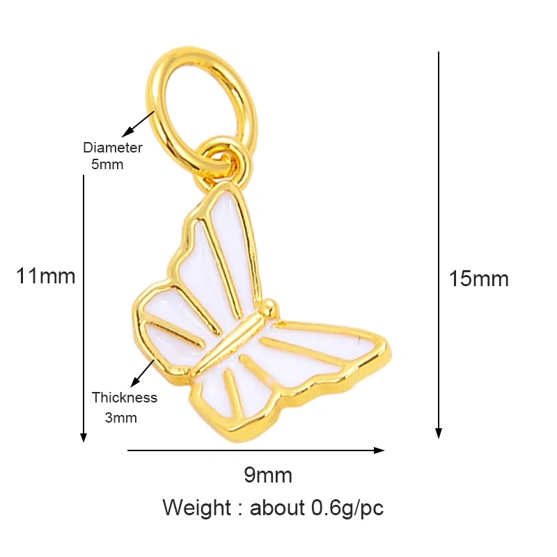 Dainty Butterfly Dragonfly Insect Charm Pendant,Cute Fashion 18K Gold Inlaid Zircon Animal Craft Jewelry Necklace Supplies L35