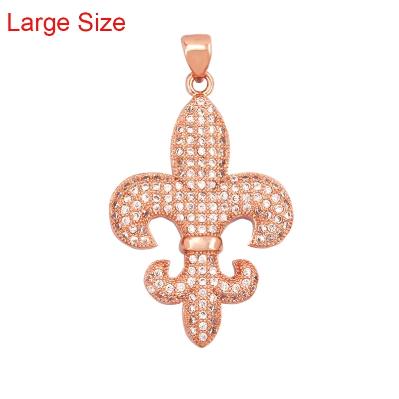 Unique Rose Flower Maple Leaf Big Tree Plant Charm Pendant,18k Gold Zircon Jewelry Findings Necklace Accessories Supplies S31