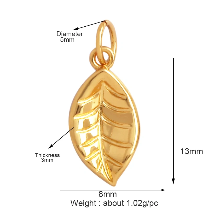 Sweet Rainbow Sun Rose Flower Maple Leaf Coconut Life Tree Charm Pendant,18k Gold Zircon Jewelry Findings Necklace Supplies M68