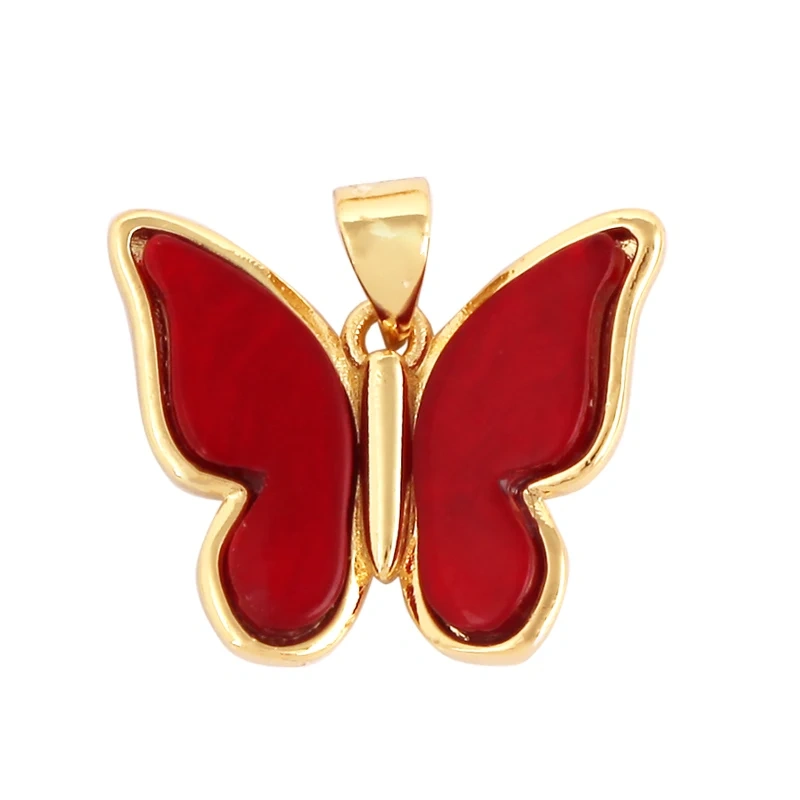 Mother of Pearl Dainty Butterfly Charm Pendant,Fashion Romantic Sweet Colorful Transparent Pendant , Girl Gift Party Jewelry L49