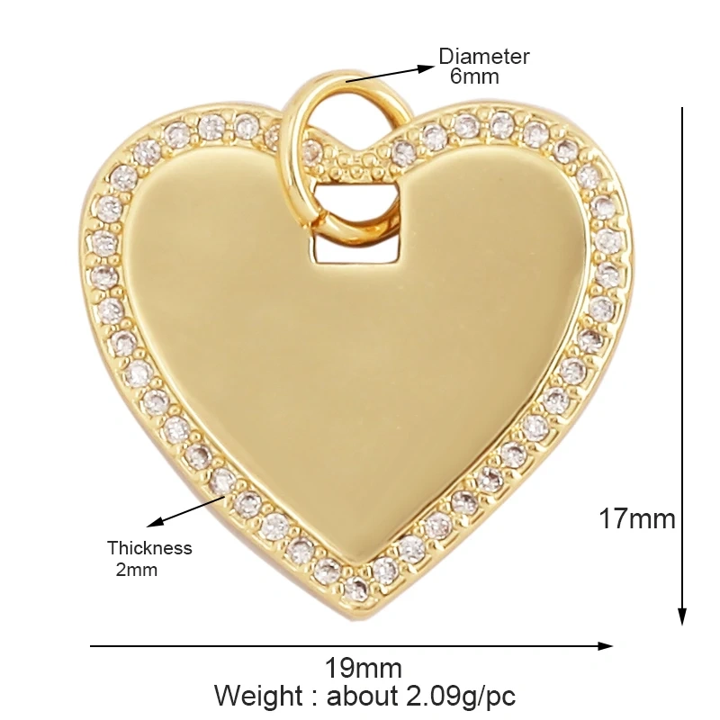 Fashion Love Heart Star Moon Girl Boy Triangular Hand Cross Butterfly Charm Pendant,18K Gold Brass Necklace Jewelry Findings L27