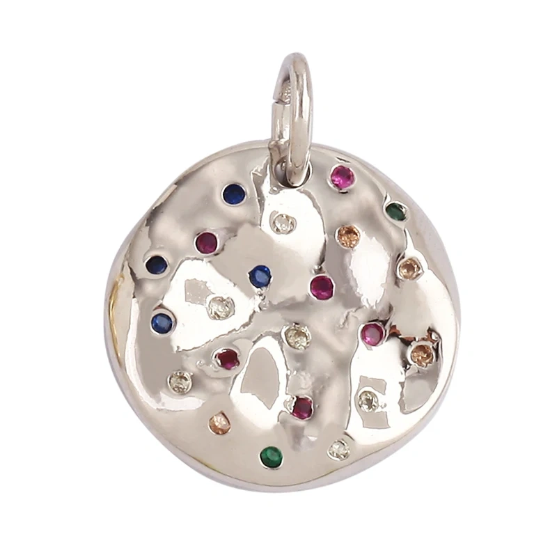 Rustic Geometric Round Oval Star Heart Clover Charm Micro Pave Multi Color Rainbow Cubic Zirconia CZ Stone Jewelry Finding L13