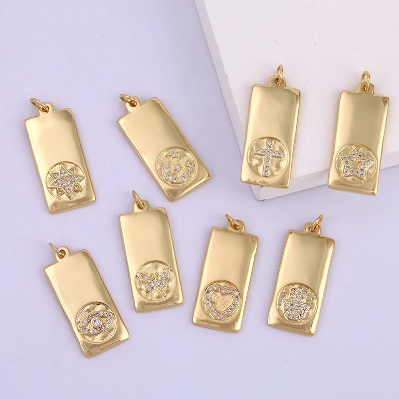 Heart Love Star Moon Evil Eye Hamsha Hand,CZ Paved Necklace Pendant Making Jewelry Components Findings Accessories Supplies L13