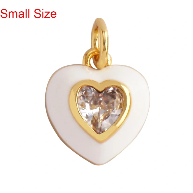 Love Heart Round Bell Lucky Evil Eye Geometry Style Charm Pendant,Trendy Colourful Enamel Zircon Necklace Accessice Supplies M65