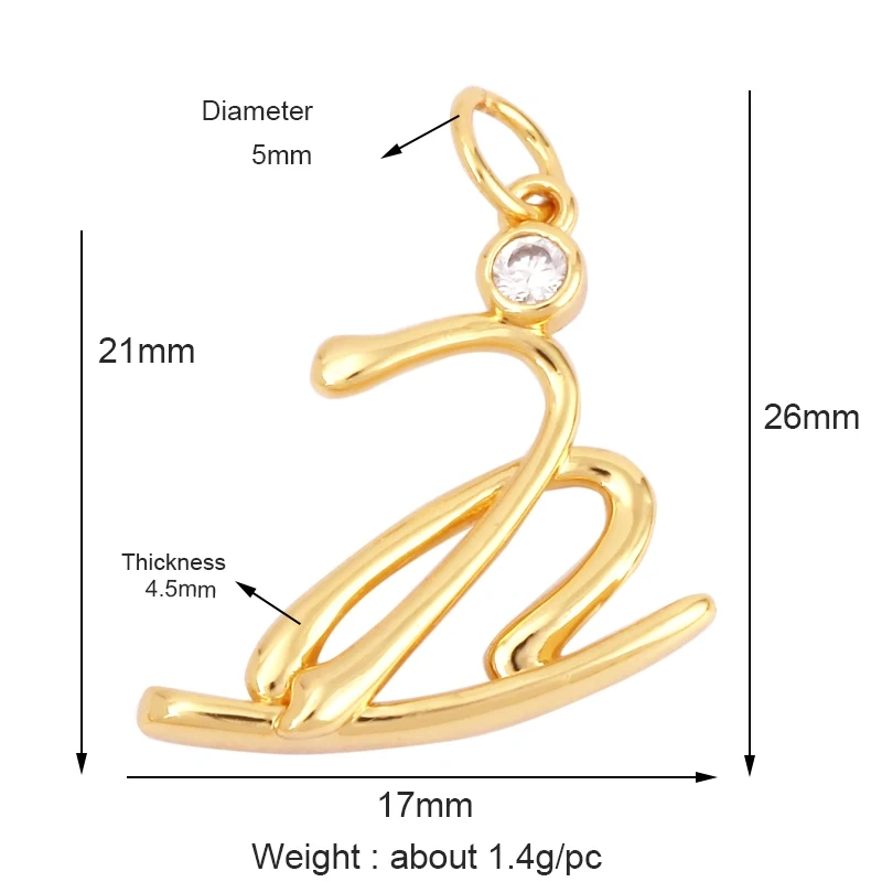 Trendy Sports Sneakers Skis Surfboard Bike Cubic Zirconia CZ Paved Charm Pendant, 18K Gold Necklace Craft Jewelry Supplies M26