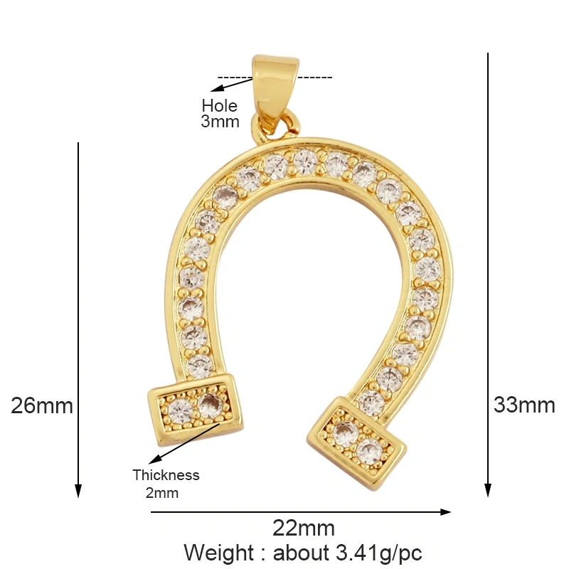 Fashion Ox Horn Half Month Wishing Bone Wings Zircon Charm Pendant,18K Gold Plated Necklace Jewelry Findings  Supply L61