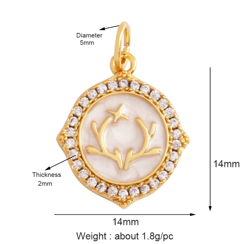 Unique Rose Flower Maple Leaf Big Tree Plant Charm Pendant,18k Gold Zircon Jewelry Findings Necklace Accessories Supplies M67