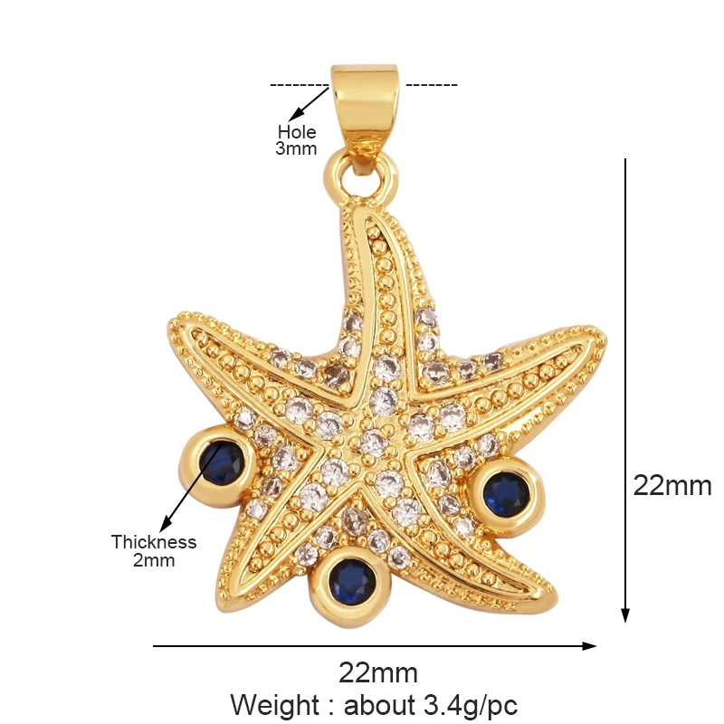 Marine Sea Nautilus Turtle Starfish Octopus Conch Crab Shell Snake Charm Pendant,Gold Plated Zircon Jewelry Findings Supply M67