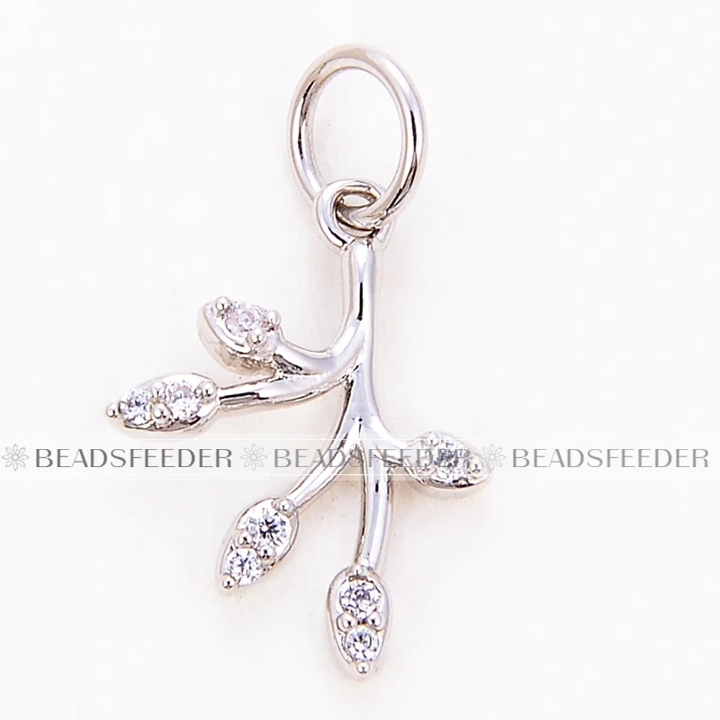 Beadsfeeder mini leaf leaves garland flower charm pendant, real gold colour plated , craft jewelry supplies