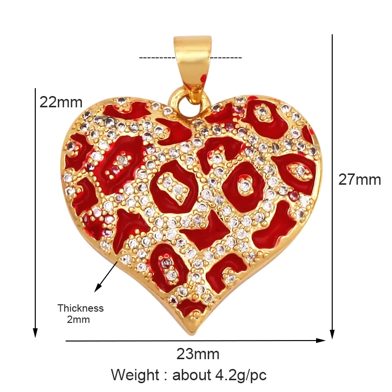 Colour Rainbow CZ Heart Wing Charm Pendant,Cubic Zirconia Paved Pink Blue,18K Real Gold Plated Colour,Craft jewelry Supplies L38