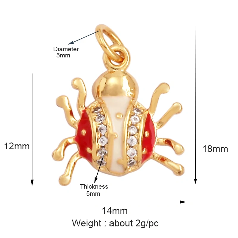 Dainty Butterfly Dragonfly Insect Charm Pendant,Cute Fashion 18K Gold Inlaid Zircon Animal Craft Jewelry Necklace Supplies L35