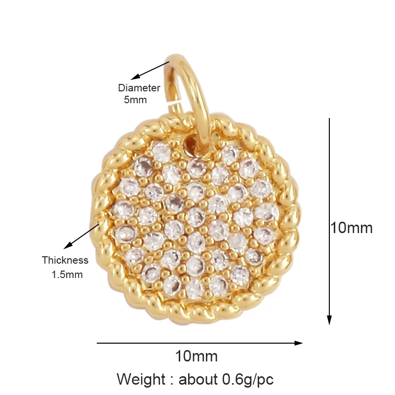 Pearl Enamel OiL Dropped Crown Love Heart Cubic Zirconia CZ Paved Charm Pendant,18K Gold Plated Colour,Craft Jewelry Supply M61