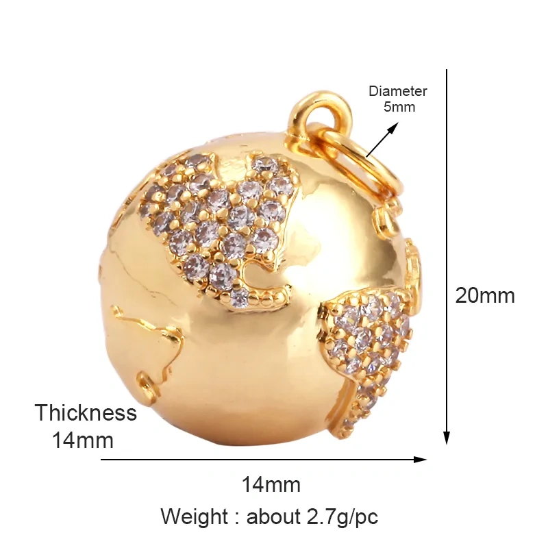 Dandelion Earth Star Heart Hand Cubic Zirconia CZ Paved Charm, 18K Real Gold Plated Colour , Craft Jewelry Supplies L87
