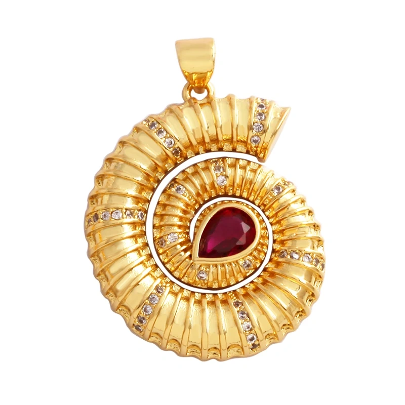 Marine Sea Nautilus Turtle Starfish Octopus Conch Crab Shell Snake Charm Pendant,Gold Plated Zircon Jewelry Findings Supply M67