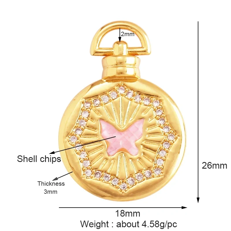 Mother of Pearl Dainty Butterfly Charm Pendant,Fashion Romantic Sweet Colorful Transparent Pendant , Girl Gift Party Jewelry L49