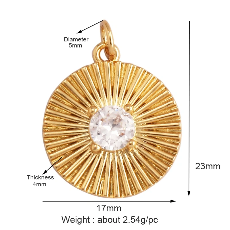 Light Luxury Retro Cupid Arrow Sun Moon Charm Pendant,Trendy Inlaid Cubic Zirconia Jewelry Necklace Bracelet Making Supplies L21