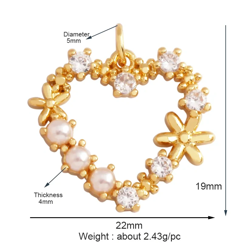 Sweet Rainbow Sun Rose Flower Maple Leaf Coconut Life Tree Charm Pendant,18k Gold Zircon Jewelry Findings Necklace Supplies M68