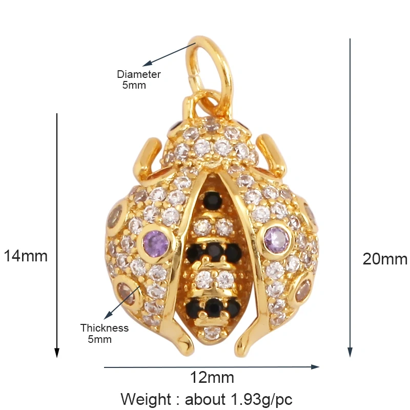 Dainty Butterfly Dragonfly Insect Charm Pendant,Cute Fashion 18K Gold Inlaid Zircon Animal Craft Jewelry Necklace Supplies L35