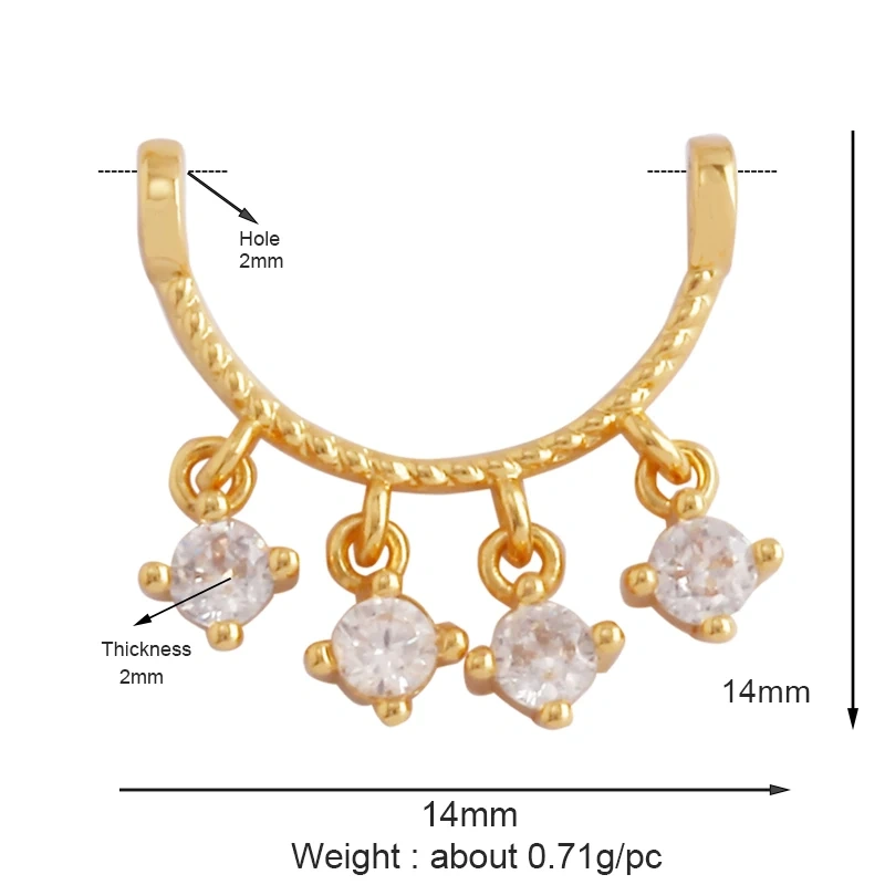 Trendy Umbrella Lipstick Handbag Charm Pendant,18K Gold Plated Cubic Zirconia Necklace Jewelry Findings Accessories Supplies M67