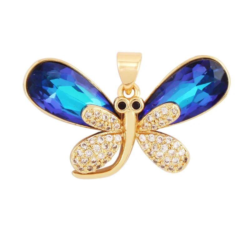 Butterfly Dragonfly Spider Bird Transparent Crystal Glass Charm Pendant,Insect Animal Jewelry Craft Necklace Making Supplies M46