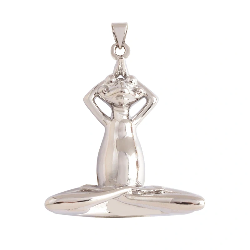 New Unique Clown Frog Yoga Movement Asana Animal Charm Pendant,Cute 18K Gold Zircon Necklace Bracelet for Jewelry Supplies L49