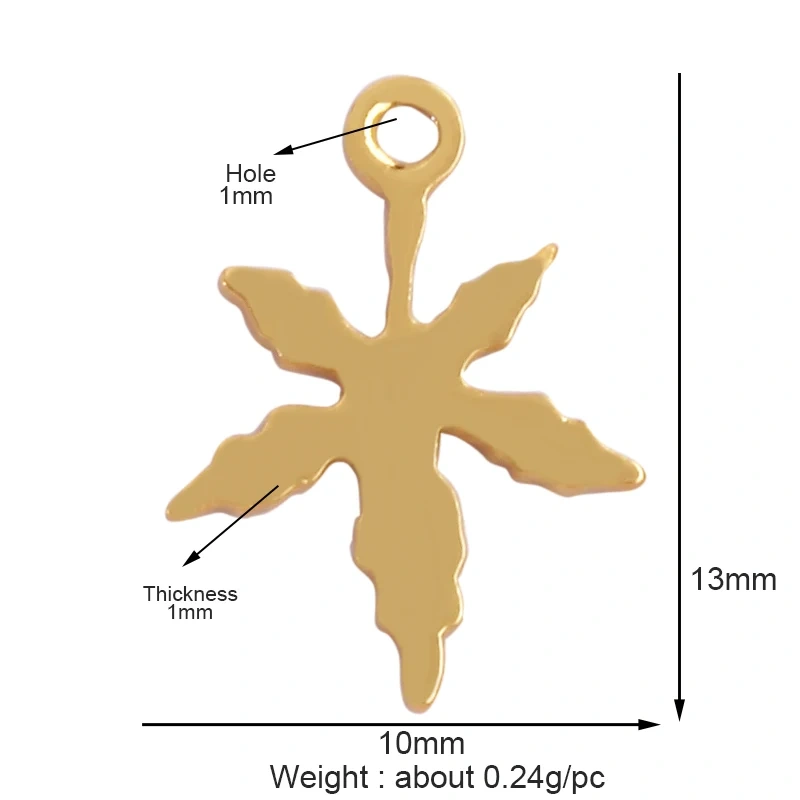 Sweet Rainbow Sun Rose Flower Maple Leaf Coconut Life Tree Charm Pendant,18k Gold Zircon Jewelry Findings Necklace Supplies M68
