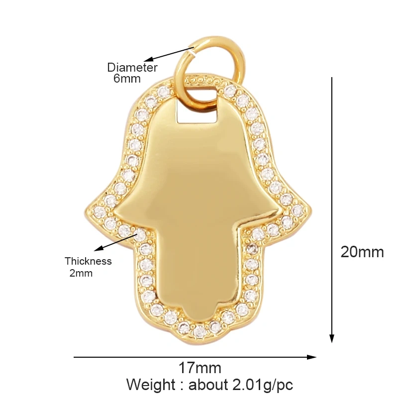 Fashion Love Heart Star Moon Girl Boy Triangular Hand Cross Butterfly Charm Pendant,18K Gold Brass Necklace Jewelry Findings L27