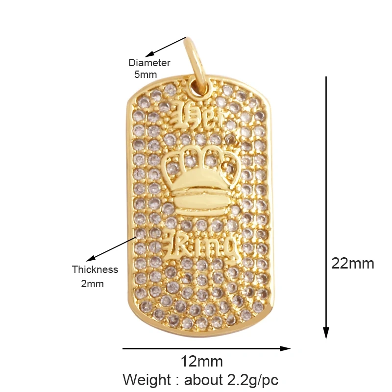 Creative Love Heart Crown Eiffel Tower Zircon Charm Pendant,Geometry 18K Real Gold Plated Jewelry Findings Supplies M64