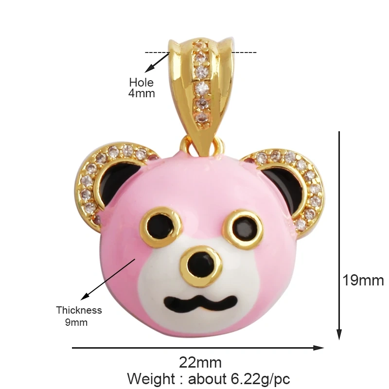 Elephant Dinosaur Leopard Rabbit Snake Bear Duck Charm Pendant,18K Gold Animal Necklace Bracelet for Handmade Jewelry Supply P19